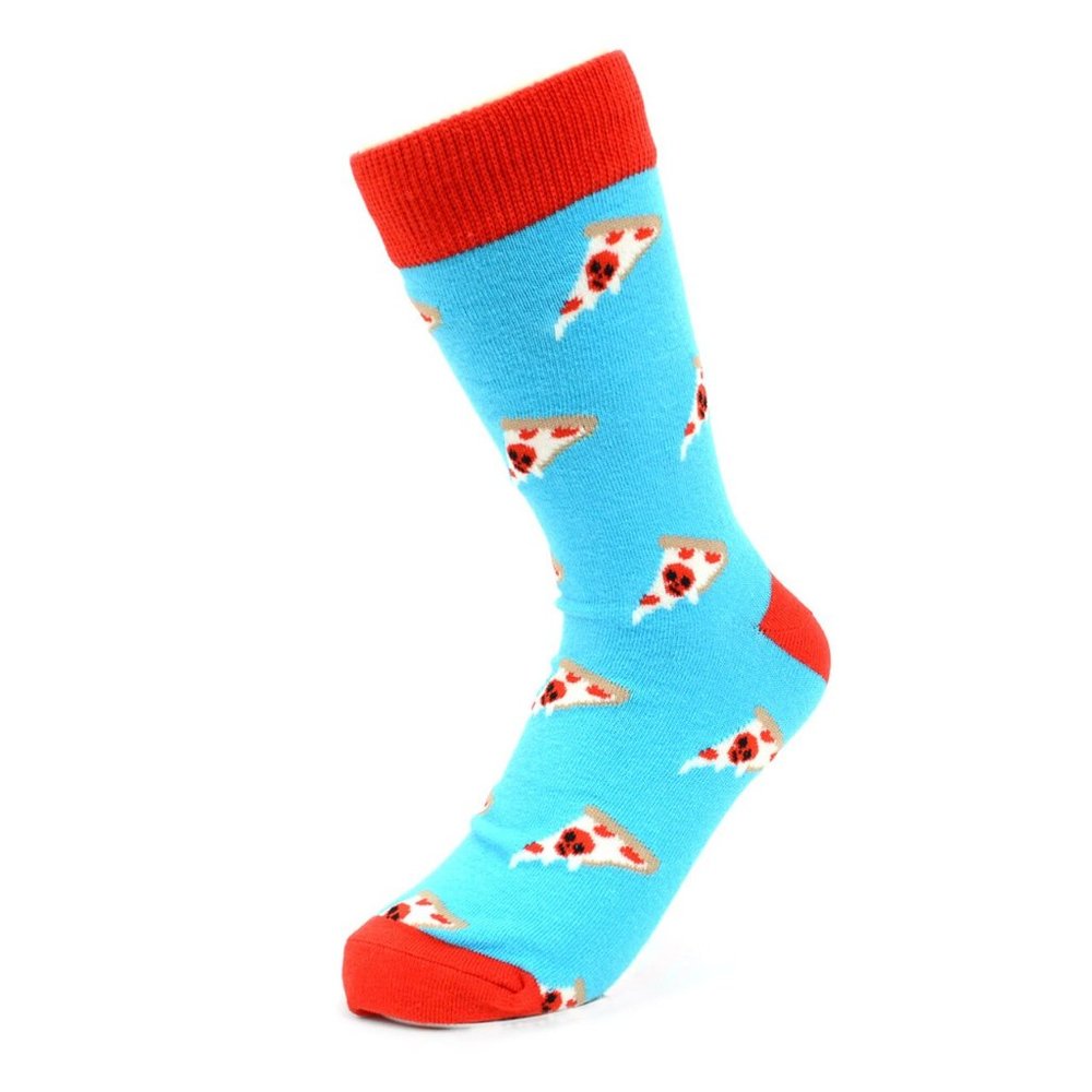 Women's Pizza Slice Novelty Socks Blue